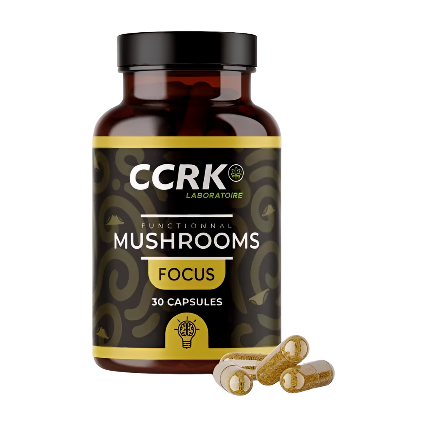 MUSHROOMS FOCUS | Cordyceps - Crinière de Lion - Ginseng Coréen - Ginkgo Biloba | 30 gélules