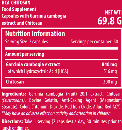 Capteur de graisses | HCA CHITOSAN | 100 capsules