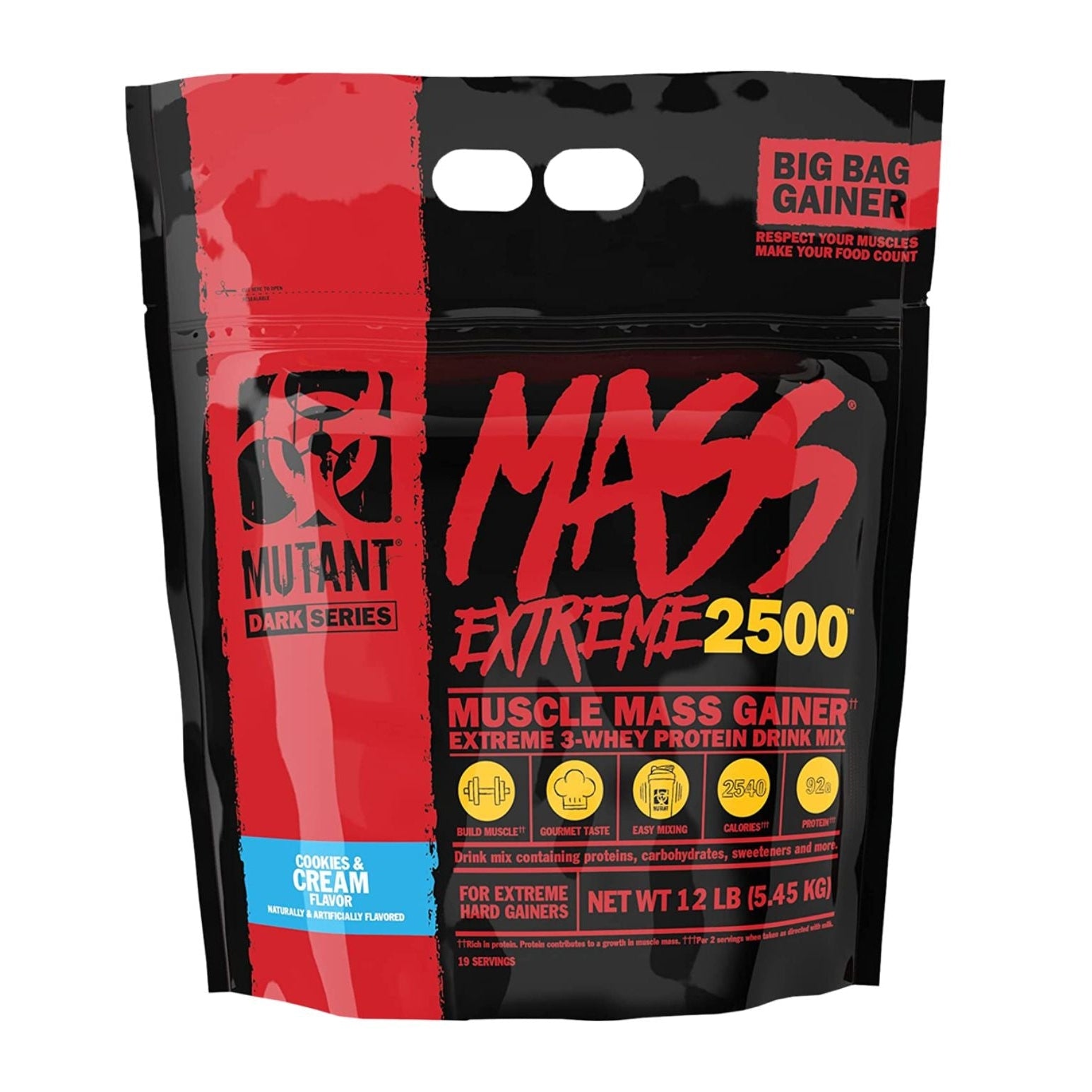 Gainer - Protéine pour Prise de Masse | MUTANT MASS EXTREME 2500 | Cookies Cream Cookies Cream ( Biscuit Crème )