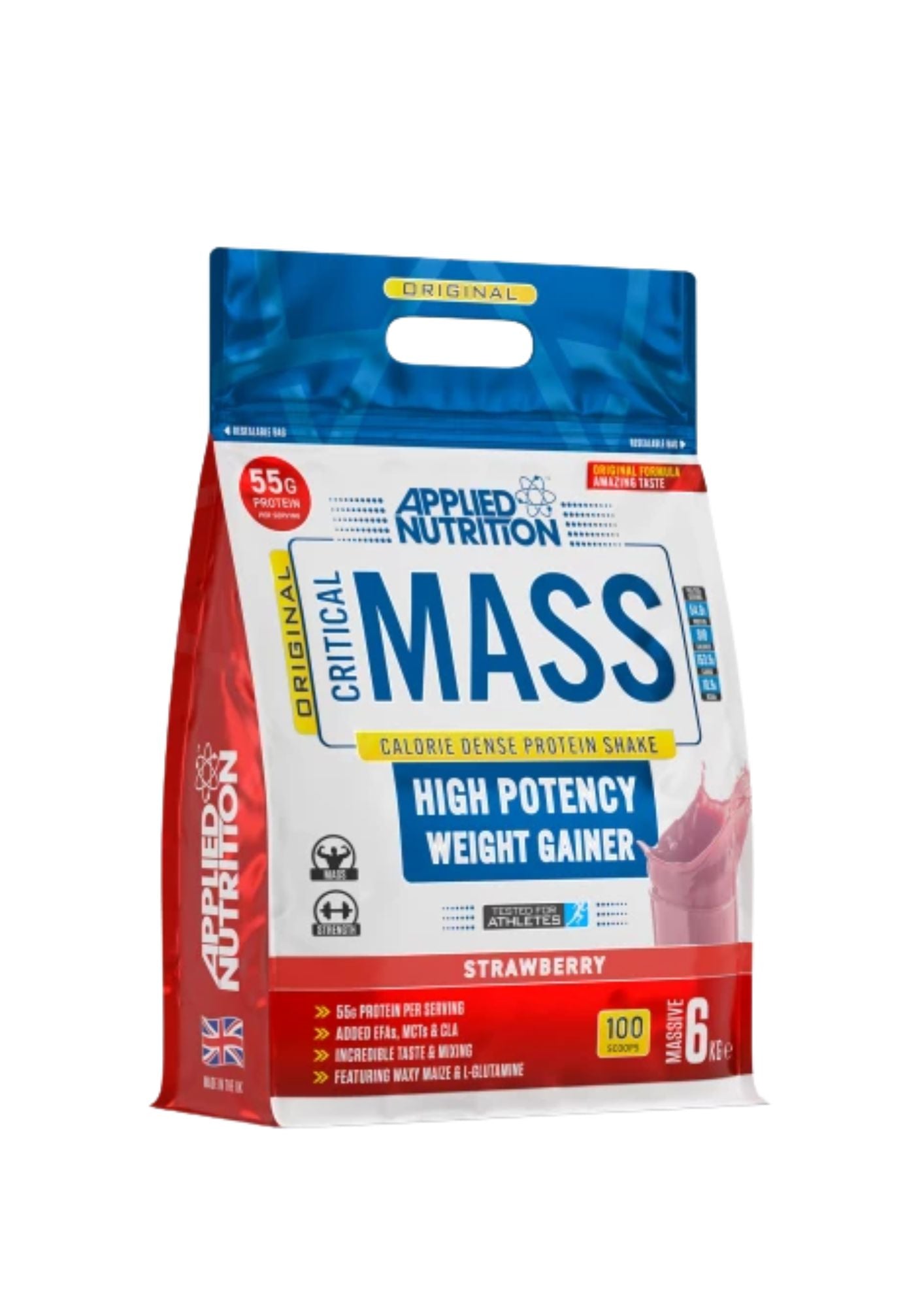 Gainer - Protéine de Prise de Masse | CRITICAL MASS ORIGINAL 6KG | Fraise