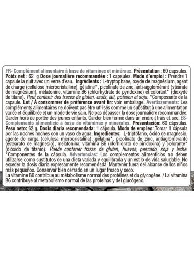 commandant costaud vitamines et minéraux sommeil et système hormonal ZMA COMPLEX 60 capsules BUDDY SUPPLEMENTS récupération musculaire nocturne image étiquette